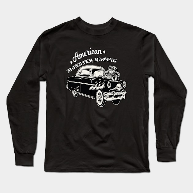 American Car Monster Racing Long Sleeve T-Shirt by JeffDesign